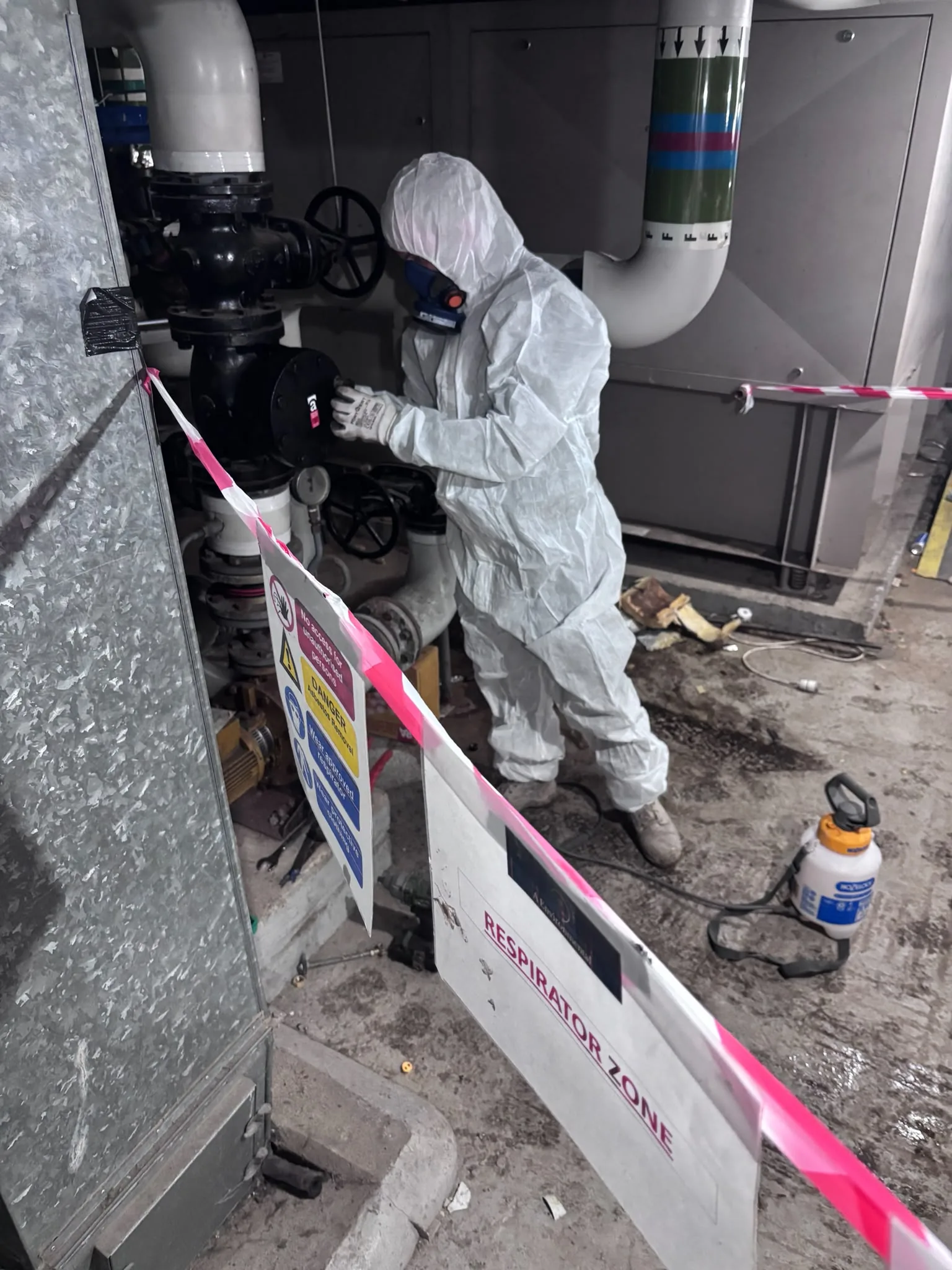 Asbestos artex removal from concrete soffit in Stamford Hill